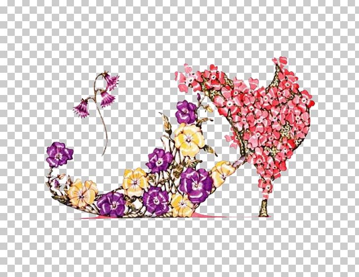 The Botanical Footwear Of Dennis Kyte Floral Design Shoe Flower PNG, Clipart, Branch, Cartoon, Fashion, Flower Arranging, Flower Bouquet Free PNG Download