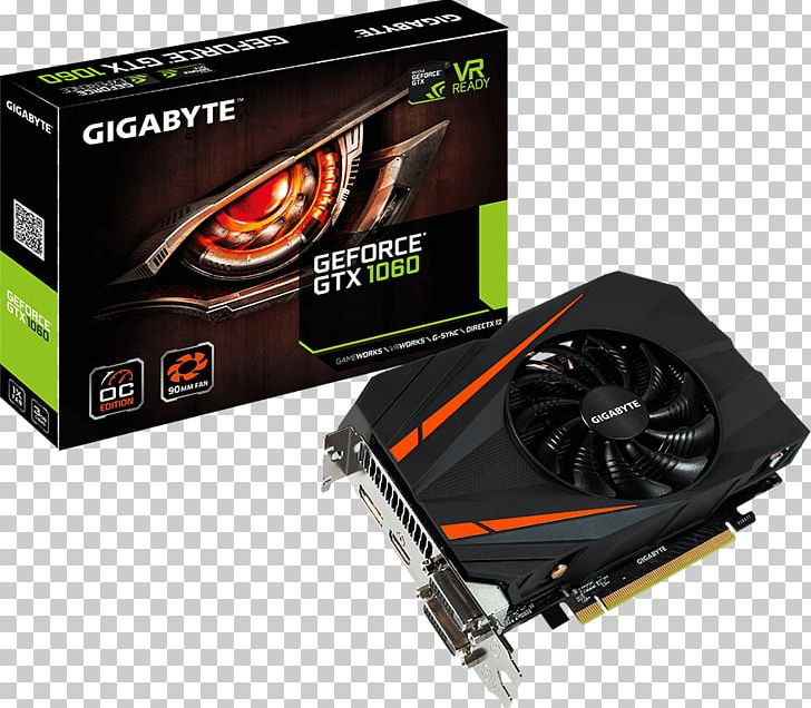Graphics Cards & Video Adapters NVIDIA GeForce GTX 1060 GDDR5 SDRAM 英伟达精视GTX PNG, Clipart, 3 Gb Barrier, Cable, Computer Component, Computer Cooling, Computer Hardware Free PNG Download