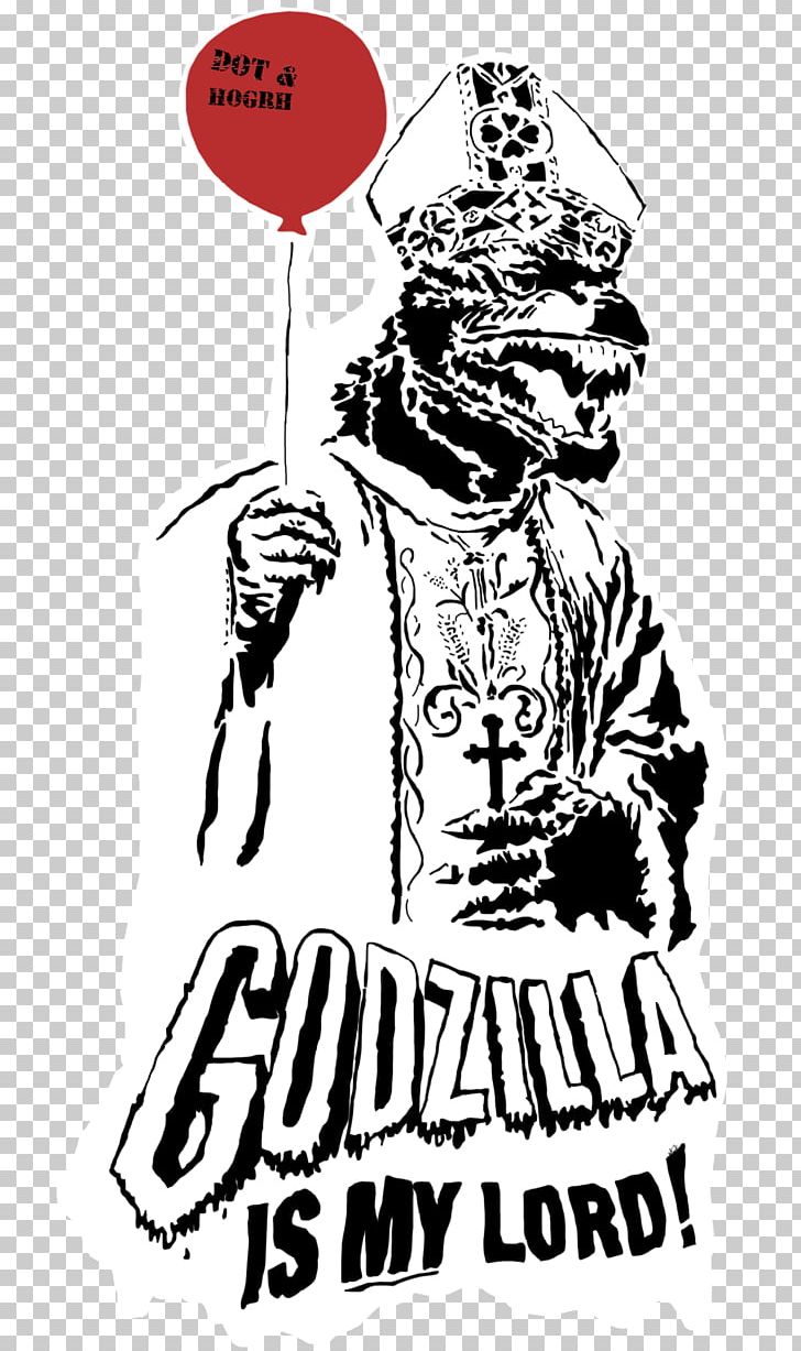 Godzilla Stencil Graphic Design Art PNG, Clipart, Art, Artwork, Black And White, Cartoon, Character Free PNG Download