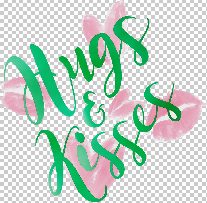 Text Green Font Pink Calligraphy PNG, Clipart, Calligraphy, Green, Hugs And Kisses, Logo, Paint Free PNG Download