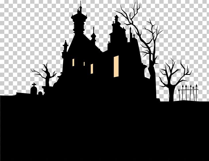 Halloween Haunted Attraction Holiday Illustration PNG, Clipart, Art, Background Black, Black And White, Black Hair, Black White Free PNG Download