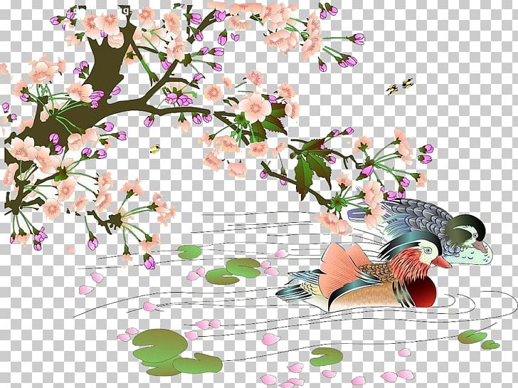 Cross Stitch Patterns Cross-stitch Duck Embroidery Pattern PNG, Clipart, Branch, Cherry Blossom, Computer Wallpaper, Cross Stitch Patterns, Flora Free PNG Download