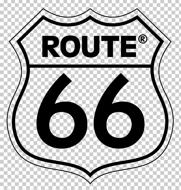 U.S. Route 66 Logo Road Decal Sticker PNG, Clipart, Area, Black, Black And White, Brand, Bumper Sticker Free PNG Download