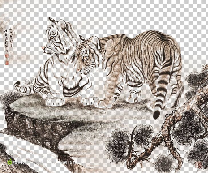 Tiger Eurasian Lynx Lion Cat Carnivora PNG, Clipart, Animal, Animals, Big Cats, Black And White, Carnivoran Free PNG Download