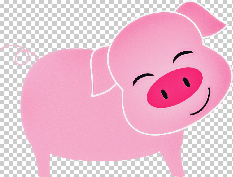 Pink Cartoon Suidae Snout Livestock PNG, Clipart, Cartoon, Livestock, Pink, Smile, Snout Free PNG Download