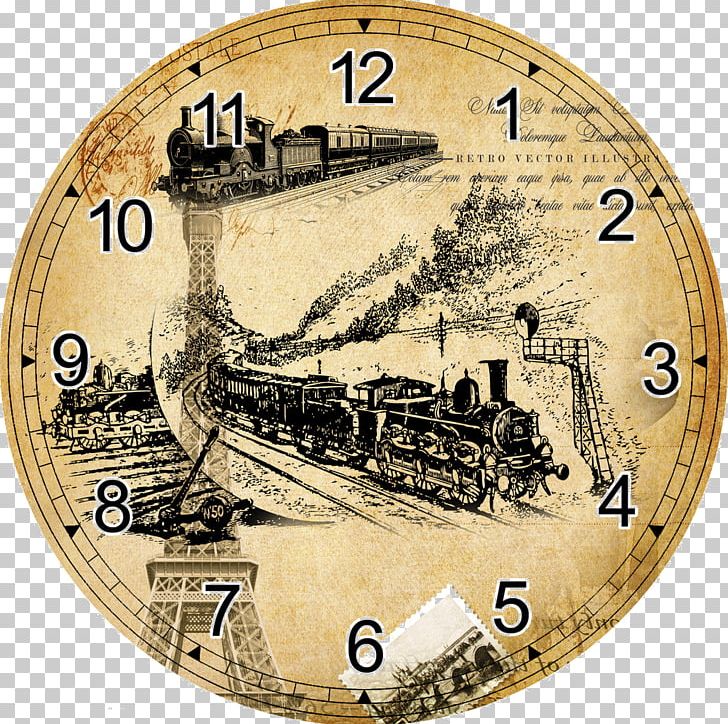 Train Clock Wall Rail Transport PNG, Clipart, Black And White, Clock, Color, Digital Clock, Home Accessories Free PNG Download