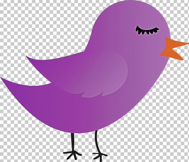 cute purple bird clip art