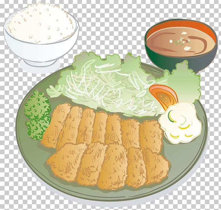 Breakfast Tonkatsu Japanese Cuisine Miso Soup Vegetarian Cuisine PNG, Clipart, Barbecue, Cooked, Cooked Rice, Cuisine, Delicious Free PNG Download