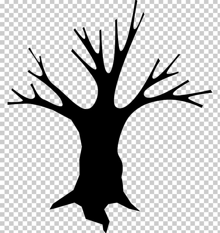 Tree Snag Silhouette PNG, Clipart, Antler, Black And White, Branch, Cartoon, Drawing Free PNG Download