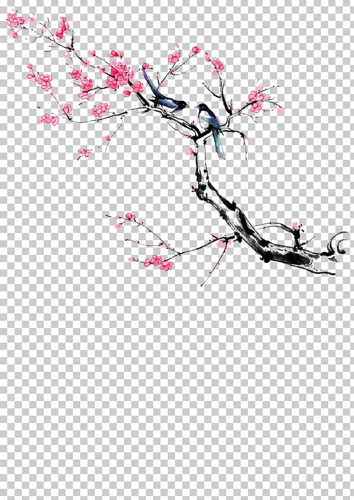 Plum Blossom Ink PNG, Clipart, Art, Bamboo, Blossom, Branch, Cherry Free PNG Download