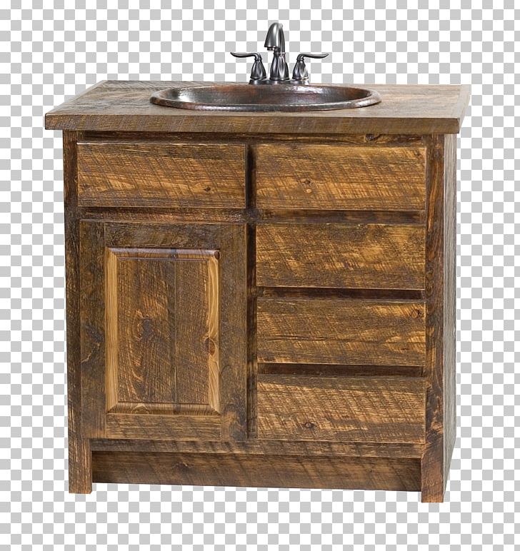 Bathroom Cabinet Reclaimed Lumber Rustic Furniture Wood Png