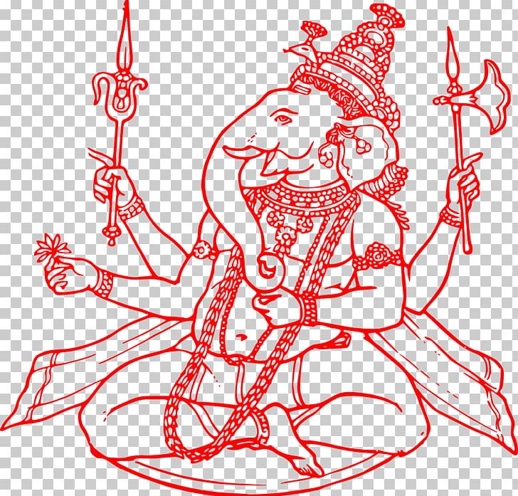 Ganesha Hinduism PNG, Clipart, Area, Art, Artwork, Black And White, Drawing Free PNG Download