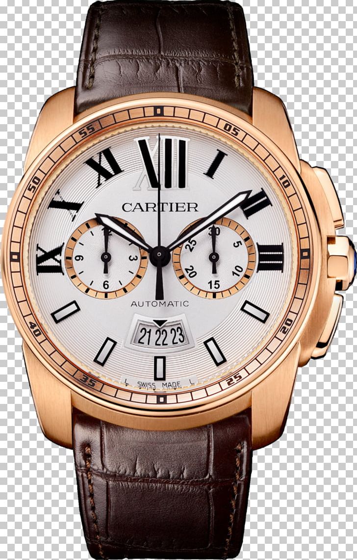 Cartier Chronograph Caliber Automatic Watch PNG, Clipart, Accessories, Audemars Piguet, Automatic Watch, Brand, Brown Free PNG Download
