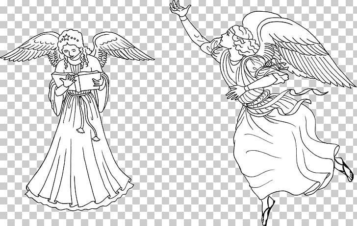 Angel Drawing Line Art PNG, Clipart, Angel, Arm, Artwork, Black And White, Computer Icons Free PNG Download