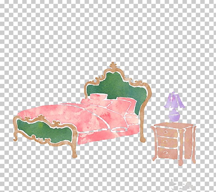 Watercolor Painting Drawing PNG, Clipart, Bed, Bedside, Bedside Table, Color, Designer Free PNG Download