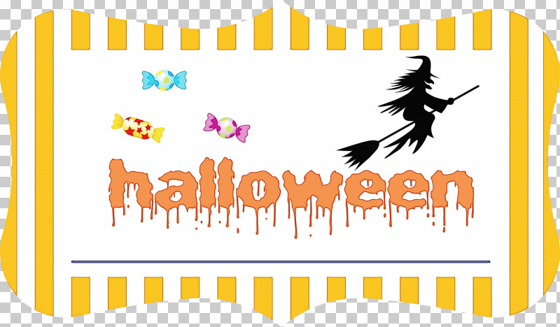 Logo Yellow Meter Line Happiness PNG, Clipart, Halloween, Happiness, Happy Halloween, Line, Logo Free PNG Download