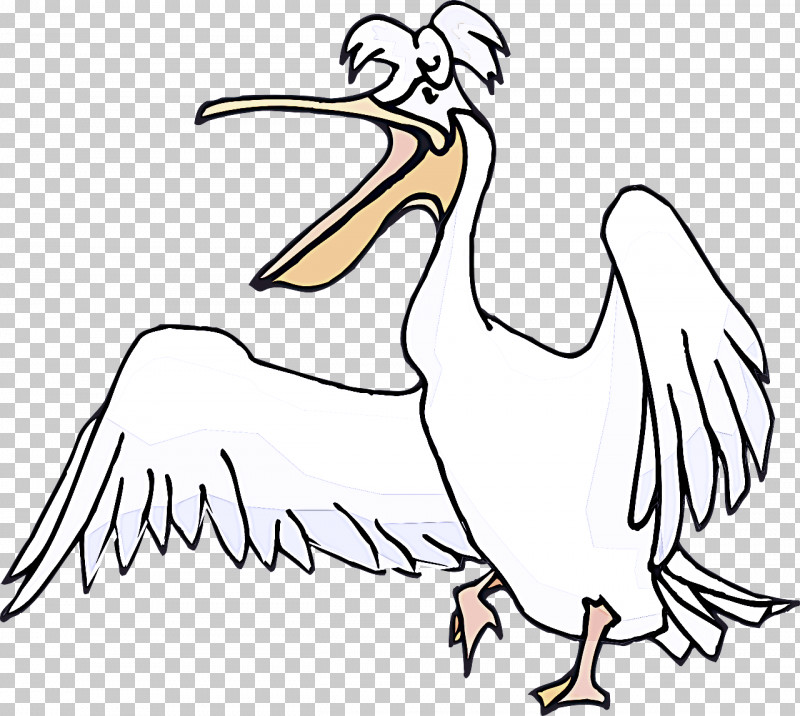 Bird Beak Pelican White Pelican Line Art PNG, Clipart, Beak, Bird, Cartoon, Coloring Book, Line Art Free PNG Download
