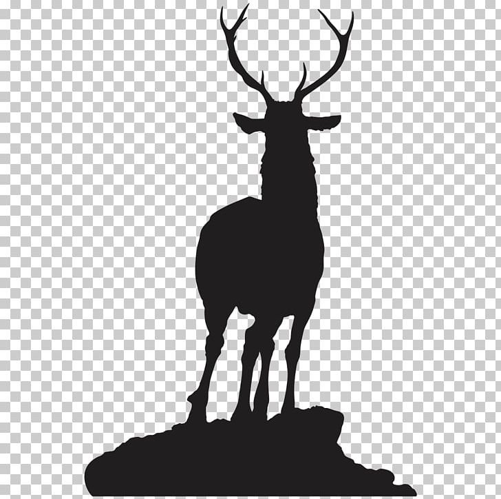 Reindeer Silhouette Elk Roe Deer PNG, Clipart, Antler, Black And White, Deer, Deer Hunting, Elk Free PNG Download