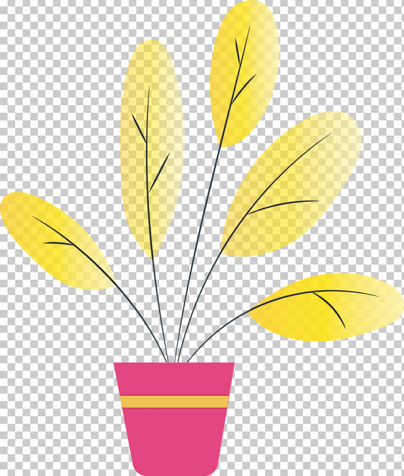 Plant Stem Flower Leaf Yellow Flowerpot PNG, Clipart, Biology, Flower, Flowerpot, Leaf, Paint Free PNG Download