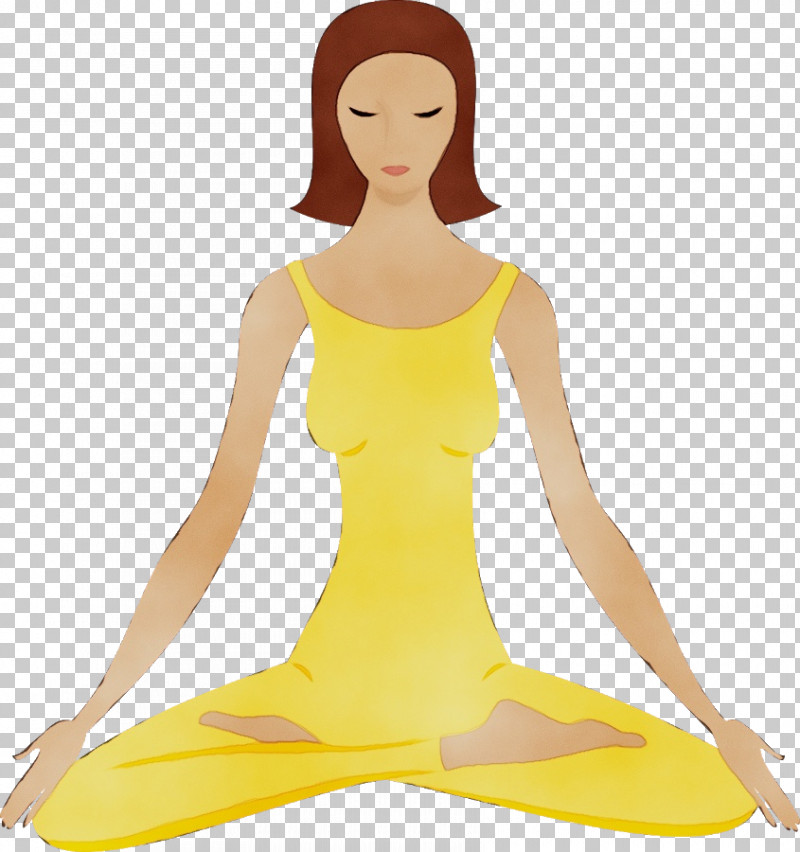 Yellow Meditation Physical Fitness Yoga Sportswear PNG, Clipart, Balance, Ballet Tutu, Costume, Kneeling, Meditation Free PNG Download