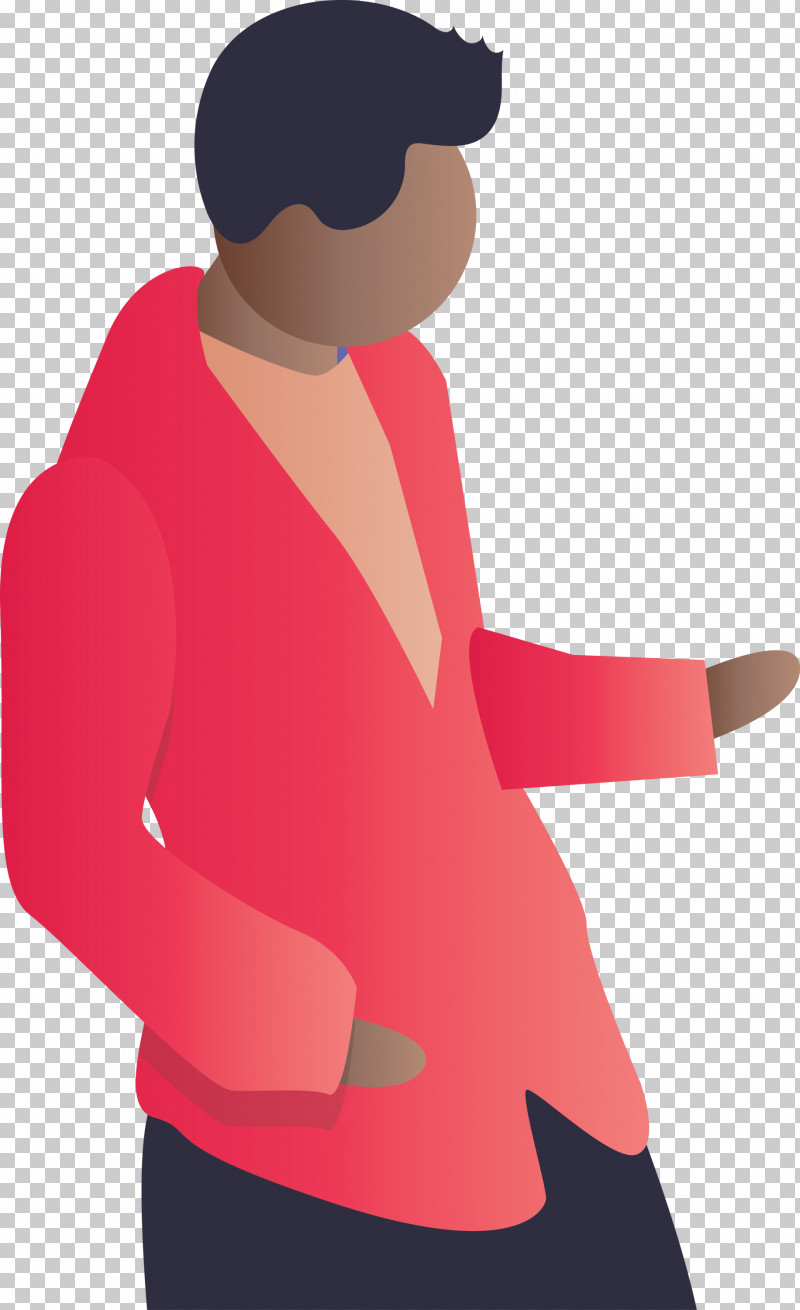Pink Standing Sleeve Arm Outerwear PNG, Clipart, Abstract Man, Arm, Cartoon Man, Gesture, Jacket Free PNG Download