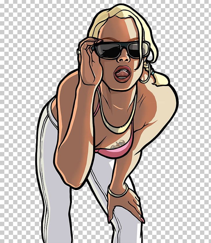Grand Theft Auto: San Andreas Grand Theft Auto: Vice City Grand Theft Auto V PlayStation 2 San Andreas Multiplayer PNG, Clipart, Arm, Cartoon, Fictional Character, Girl, Glasses Free PNG Download