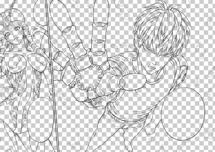 Line Art Drawing One Punch Man One-Punch Man PNG, Clipart, Anime, Arm, Art, Artwork, Black And White Free PNG Download