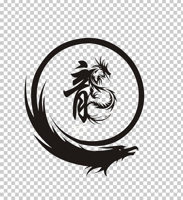 chinese dragon logo black