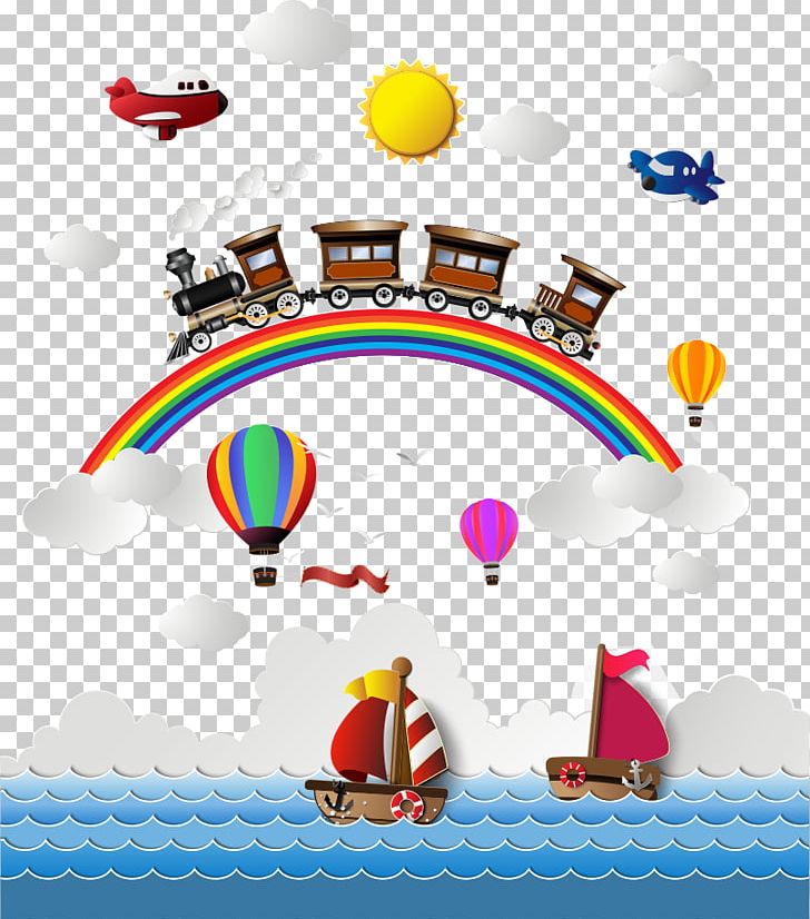 Airplane Train Rainbow PNG, Clipart, Area, Art, Baiyun, Balloon, Cartoon Free PNG Download