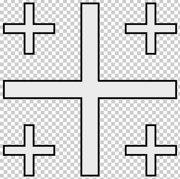 Jerusalem Cross Kingdom Of Jerusalem Symbol Cross Potent PNG, Clipart, Angle, Area, Black And White, Christian Cross, Coa Free PNG Download