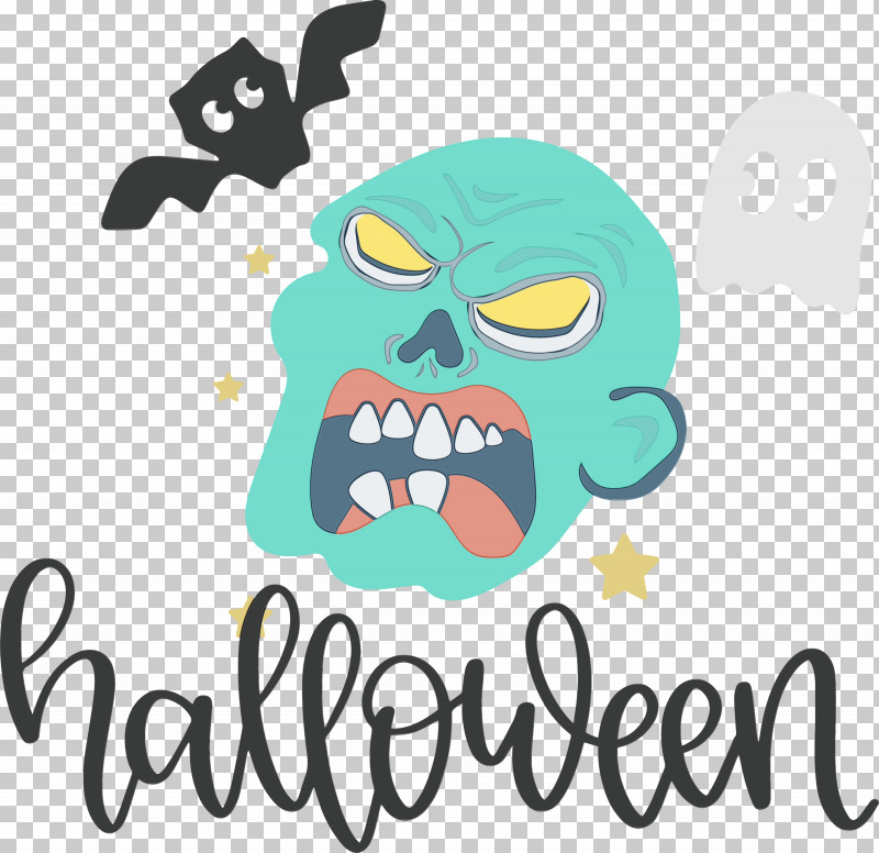 Logo Cartoon Teal Text Line PNG, Clipart, Behavior, Cartoon, Happy Halloween, Line, Logo Free PNG Download