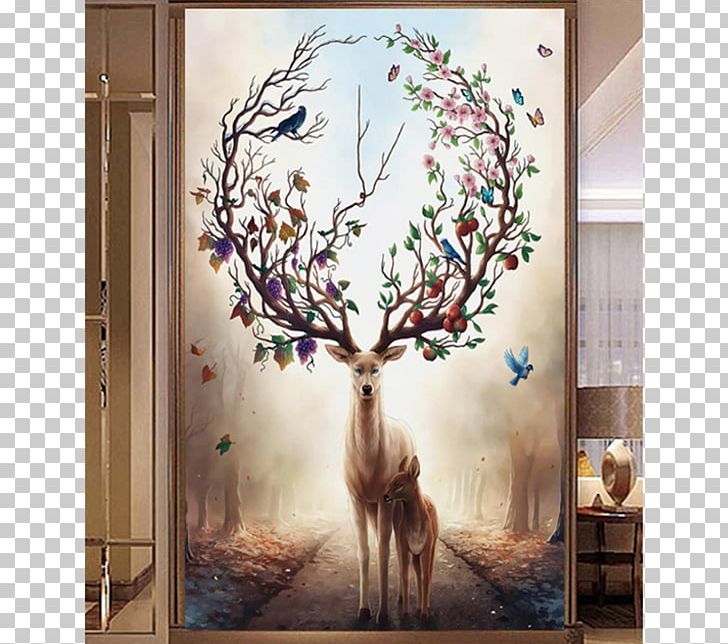 Cross-stitch Embroidery Stitch Painting PNG, Clipart, Antler, Art, Art Print, Branch, Crossstitch Free PNG Download