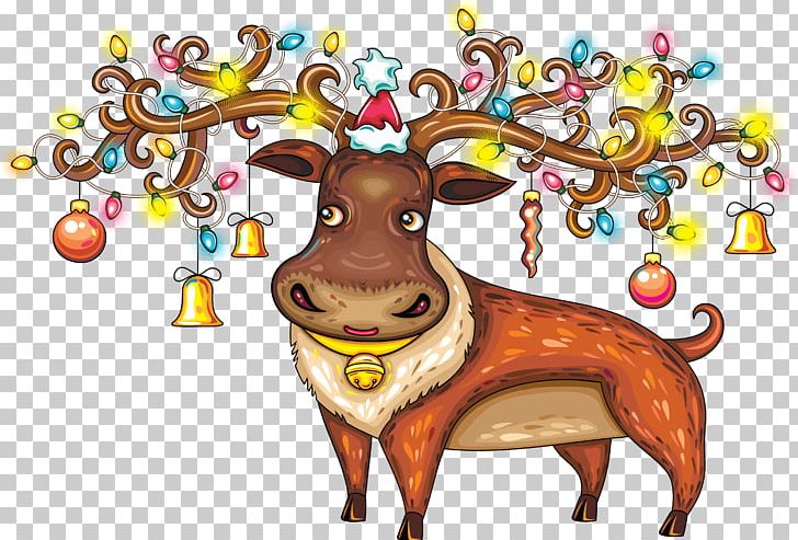 Reindeer Santa Claus Ded Moroz New Year PNG, Clipart, Antler, Art, Carnivoran, Cartoon, Christmas Free PNG Download