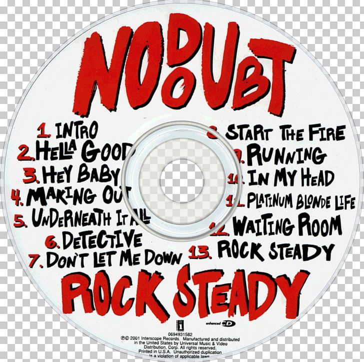 Rock Steady No Doubt Album Rocksteady Compact Disc PNG, Clipart, Album, Brand, Compact Disc, Disk Image, Download Free PNG Download
