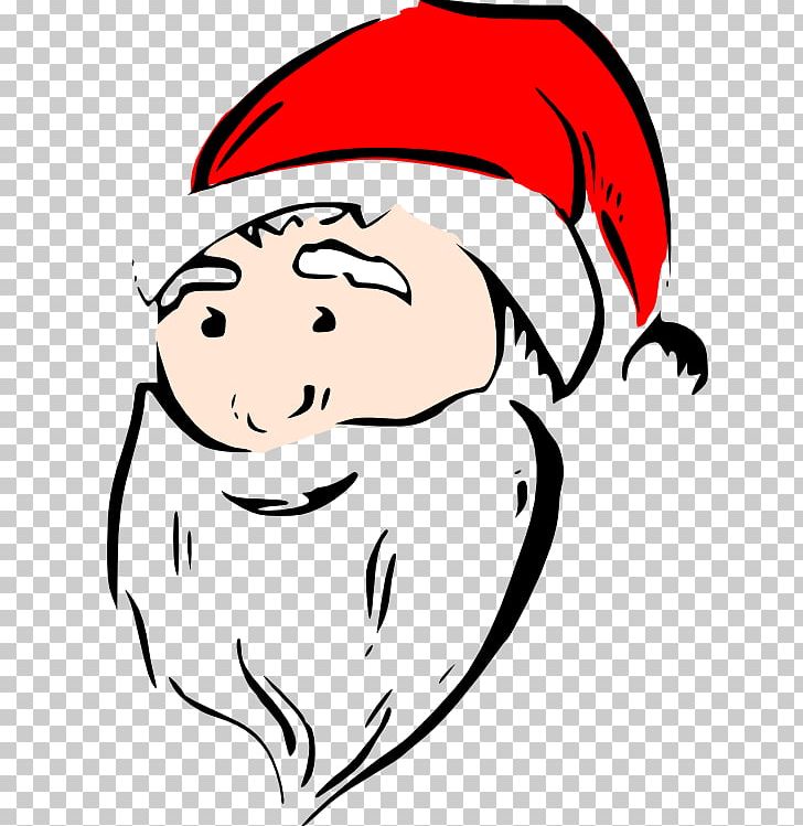 Santa Claus Face Cartoon PNG, Clipart, Artwork, Beard, Black And White, Cartoon, Cheek Free PNG Download