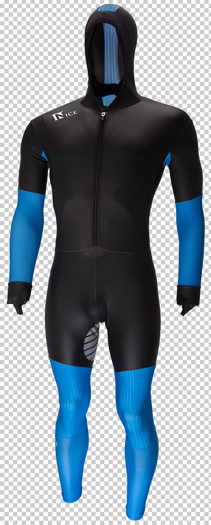 Ice Skating Long Track Speed Skating Suit Schaatspak PNG, Clipart, Blue, Clothing, Dry Suit, Electric Blue, Hood Free PNG Download