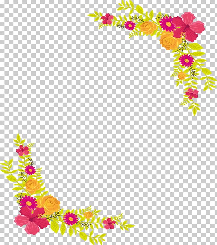 Yellow Flower Computer File PNG, Clipart, Border, Branch, Color, Computer Graphics, Computer Icons Free PNG Download