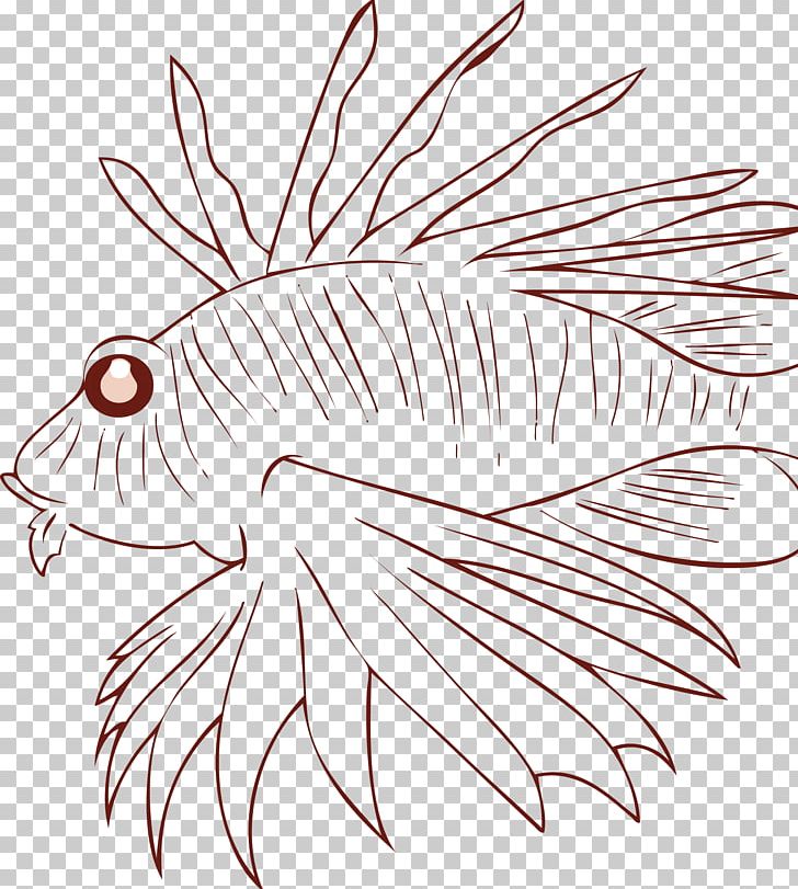 Vertebrate Red Lionfish Invasive Species Predation PNG, Clipart, Artwork, Black And White, Coloring Book, Drawing, Fictional Character Free PNG Download