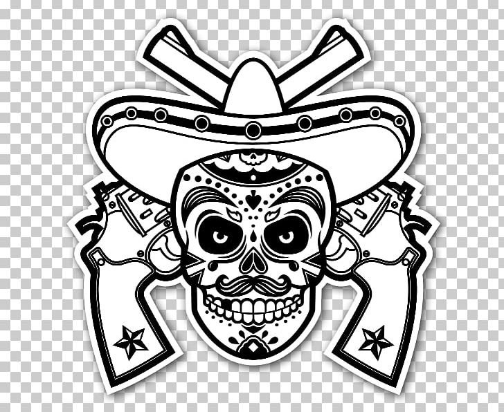 Mexico Calavera Sticker Mexican Cuisine PNG, Clipart, Art, Black And White, Bmp File Format, Bone, Calavera Free PNG Download