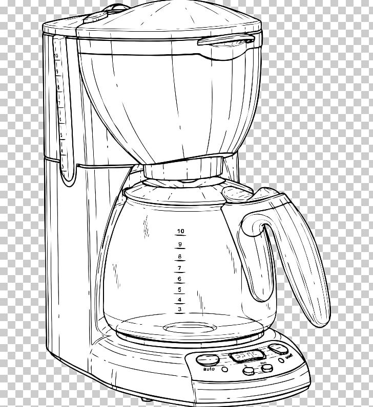 Coffeemaker Cafe Brewed Coffee Drawing PNG, Clipart, Arabica Coffee, Artwork, Barware, Black And White, Brewed Coffee Free PNG Download