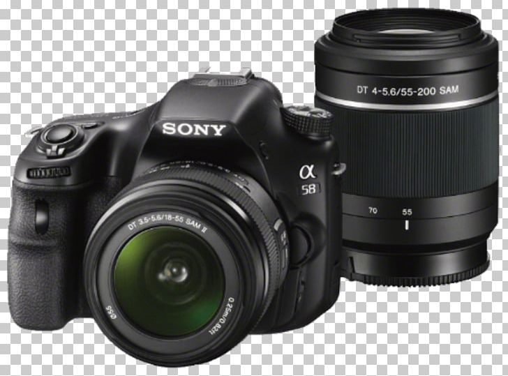 Sony Alpha 58 Sony SLT Camera Digital SLR Canon EF-S 18–55mm Lens PNG, Clipart, Active Pixel Sensor, Camer, Camera, Camera Accessory, Camera Lens Free PNG Download