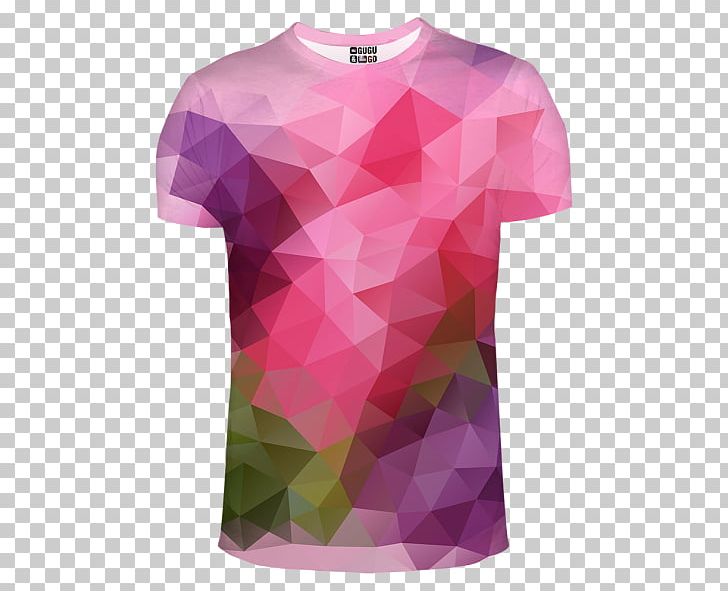 T-shirt Pink M Sleeve Neck Angle PNG, Clipart, Angle, Clothing, Geometric, Gugu, Magenta Free PNG Download