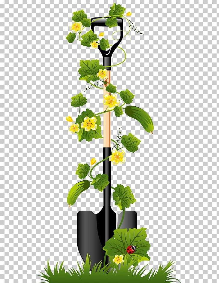 Shovel Graphics Flower Garden PNG, Clipart, Branch, Cucumber, Flora, Floral Design, Flower Free PNG Download