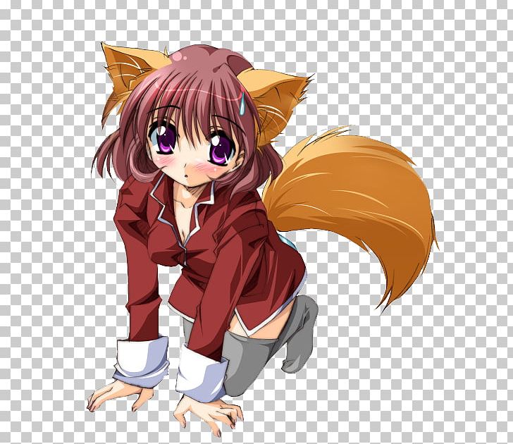 Kitsune Animal Female Catgirl PNG, Clipart, Animal, Anime, Art, Brown Hair, Cartoon Free PNG Download
