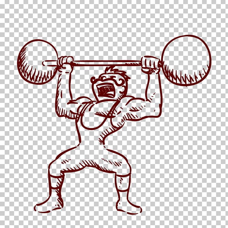 Drawing Olympic Weightlifting Weight Training PNG, Clipart, Arm, Cartoon, Encapsulated Postscript, Fictional Character, Handpainted Flowers Free PNG Download