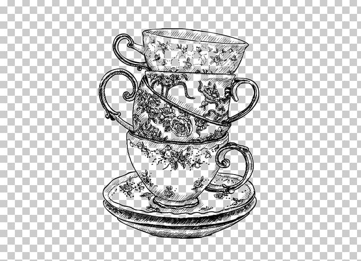 Coffee Cup Teacup Saucer Drawing PNG, Clipart, Black And White, Coffee Cup, Cup, Dinnerware Set, Dishware Free PNG Download
