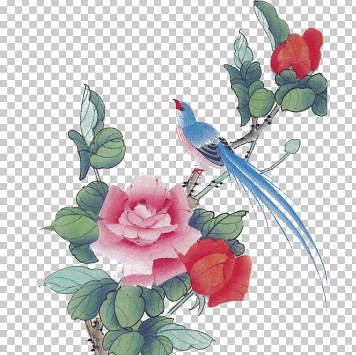Chinese Painting Bird-and-flower Painting Ink Wash Painting PNG, Clipart, Artificial Flower, Bird, Blue, Branch, Chinese Style Free PNG Download