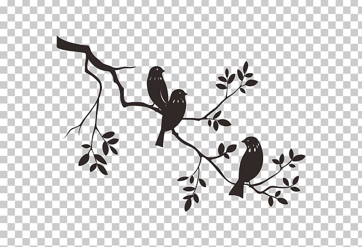 Stencil Wall Decal Branch Bird PNG, Clipart, Animals, Art, Beak, Bird, Black And White Free PNG Download