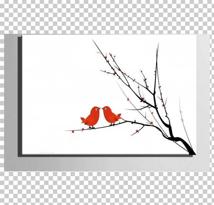 Branch Tree Art Canvas PNG, Clipart, Art, Beak, Bird, Blossom, Branch Free PNG Download