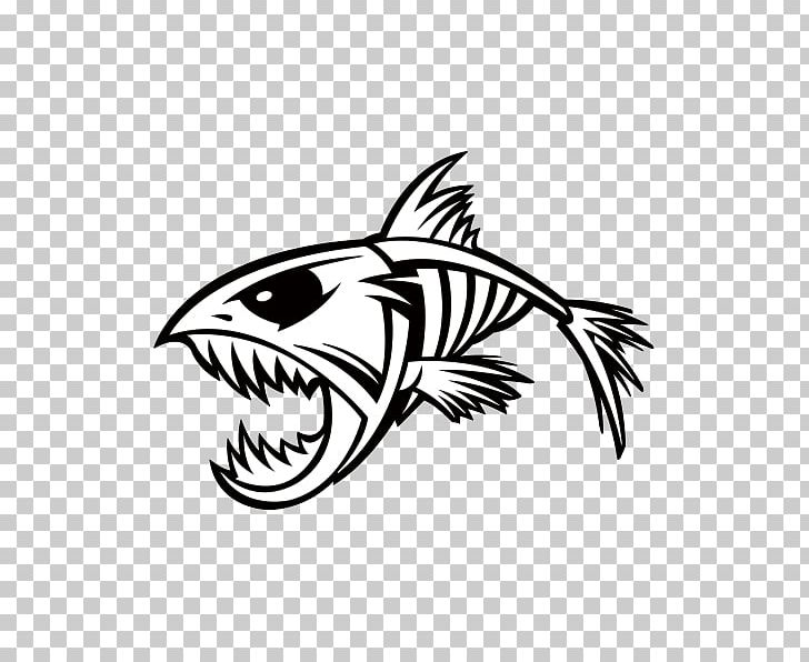 Skeleton Decal Fish Skull Sticker PNG, Clipart, Black, Black And White, Bone, Carnivoran, Coral Reef Fish Free PNG Download